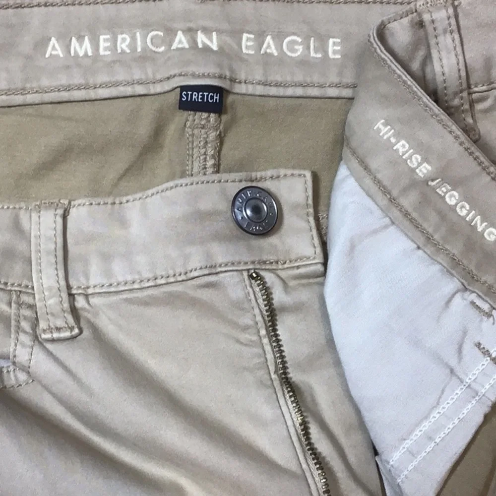 🦅AEO Next Level Stretch Hi-Rise Jegging Zip Front Jeans Sz.10 Long NWOT - Picture 3 of 10